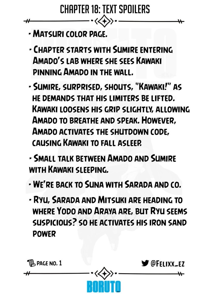 Namek623016's tweet photo. Boruto Chapter 18 Leaks
#BorutoTwoBlueVortexCh18Spoiler https://t.co/dmqmk4cJ30