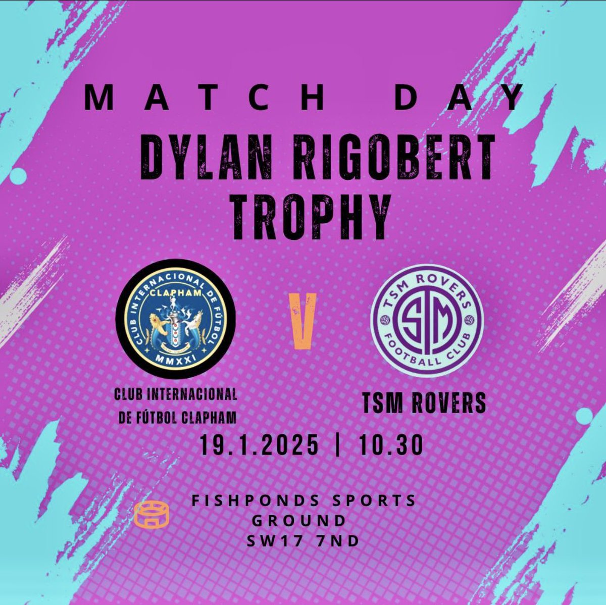 TSM Rovers FC (@tsmrovers1) on Twitter photo 🏆INTER CLAPHAM vs TSM ROVERS🏆
Improved weather conditions means we MIGHT actually have a game on Sunday🤩 as TSM gear up to face <a href="/InterClaphamCF/">Club Internacional de Fútbol Clapham</a> in the RO16 of the DRT.
⏰ 10:30KO @ Fishponds
Let’s go TSM 🩵💜
<a href="/SouthernSunday/">Southern Sunday Football League</a> 🏆INTER CLAPHAM vs TSM ROVERS🏆
Improved weather conditions means we MIGHT actually have a game on Sunday🤩 as TSM gear up to face <a href="/InterClaphamCF/">Club Internacional de Fútbol Clapham</a> in the RO16 of the DRT.
⏰ 10:30KO @ Fishponds
Let’s go TSM 🩵💜
<a href="/SouthernSunday/">Southern Sunday Football League</a>