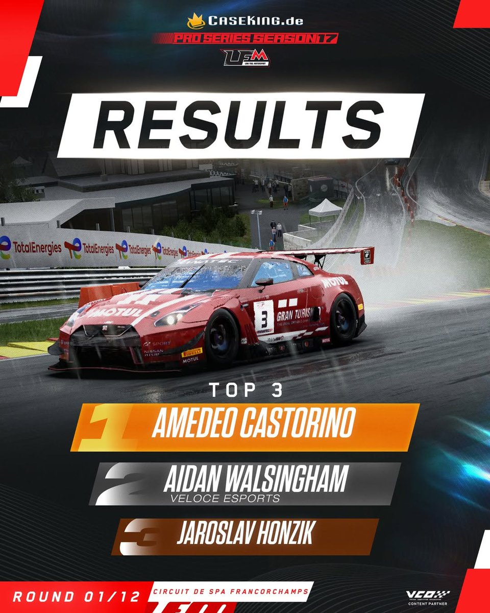 S17 started on the right foot, after a bad qualifying I found myself starting 6th, during the race I took advantage of the mistakes of my opponents to gain positions calmly, until I climbed to P3 and then with an undercut take the lead of the race, and take my 4th win in a row