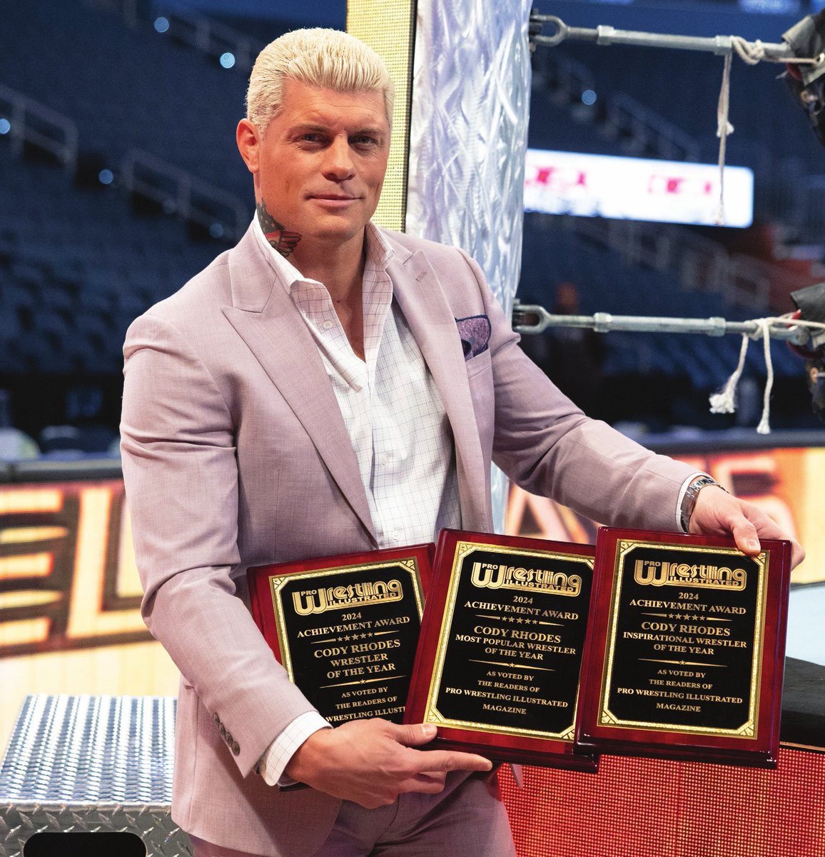Cody Rhodes has been awarded with the following 2024 PWI awards:

• Wrestler of the Year
• Most Popular Wrestler of the Year
• Inspirational Wrestler of the Year