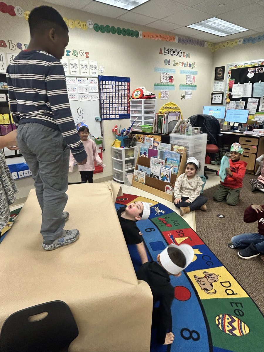 Summarizing a story in the best way!  The Three Billy Goats Gruff.   A bridge, the goats, and trolls hiding under a bridge.   What a fun day of learning.