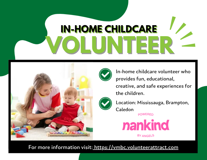 Be a part of an important role in a family's life by taking care of their child. Make a Difference in a Child's life, become an In-home Volunteer Angel! 👨‍👩‍👦 

Link- vmbc.volunteerattract.com/report.php?Lis…