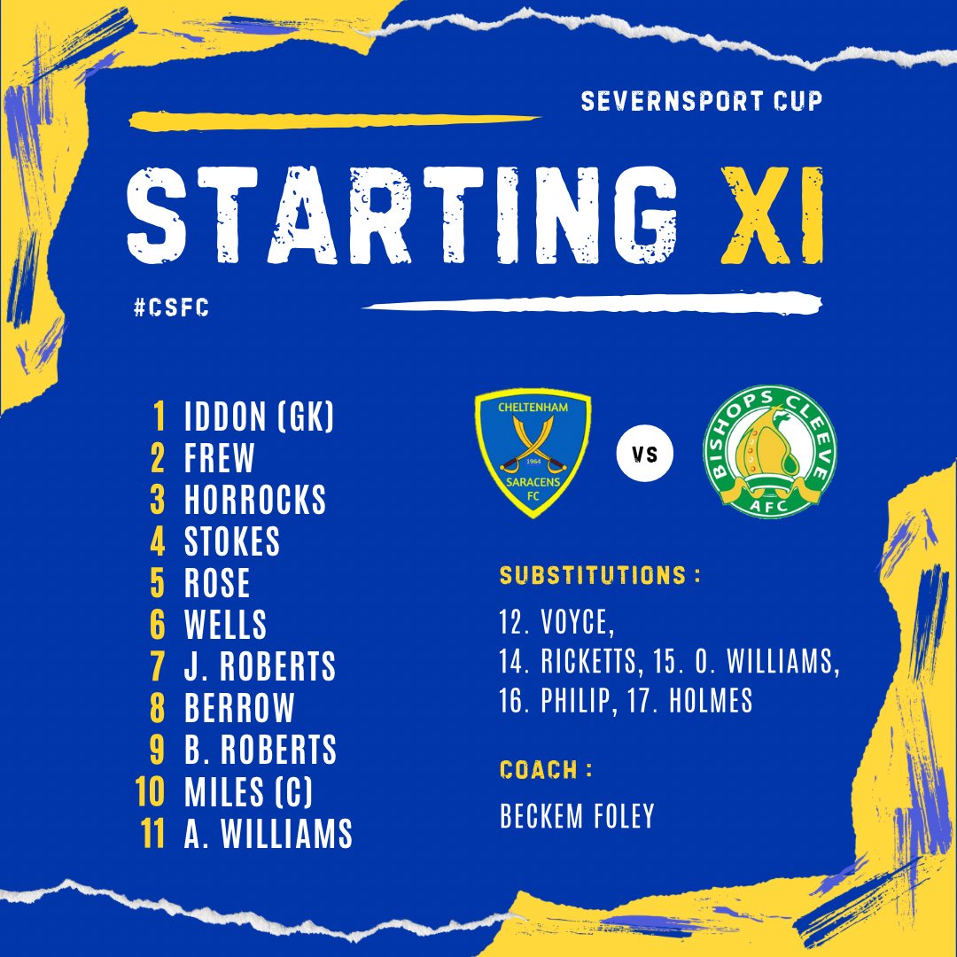 SaracensFC's tweet photo. Becks has named his starting lineup for tonight’s U18 cup clash!

#CSFC 💛💙 https://t.co/lX0gAZxhHm