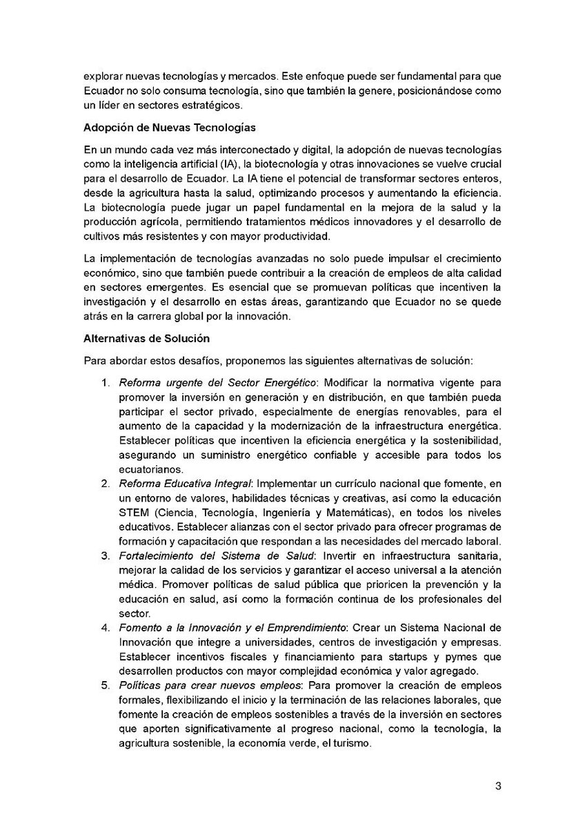 sergio_flores's tweet photo. Carta abierta a los candidatos presidenciales de Ecuador 2025

https://t.co/bSbnkVmkVR

Si estás de acuerdo con los planteamientos sobre una política pública integral para el desarrollo del país, haz RT y etiqueta a tu candidato presidencial

#Elecciones2025 #EleccionesEcuador

@AndreGonzalezNa @DanielNoboaOk @enriquegomezec @EscalaJorge @ftabacchir @henrycucalon @HenryKronfle  @JuanIvanCuevaEc @ivansaquicela @jimmyjairala @LeonidasIzaEc @LuisaGonzalezEc @LuchoTilleria @PedritoExtranja @rabascallcarlos @VctorAraus1