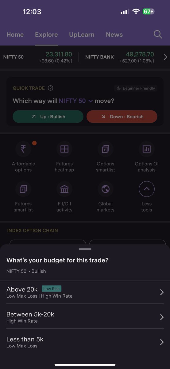 vishwanathp's tweet photo. Does @AngelOne have this feature like @upstox if yes let me know where can I get this option as this really help to trade in future and options https://t.co/VpdHCw6jED