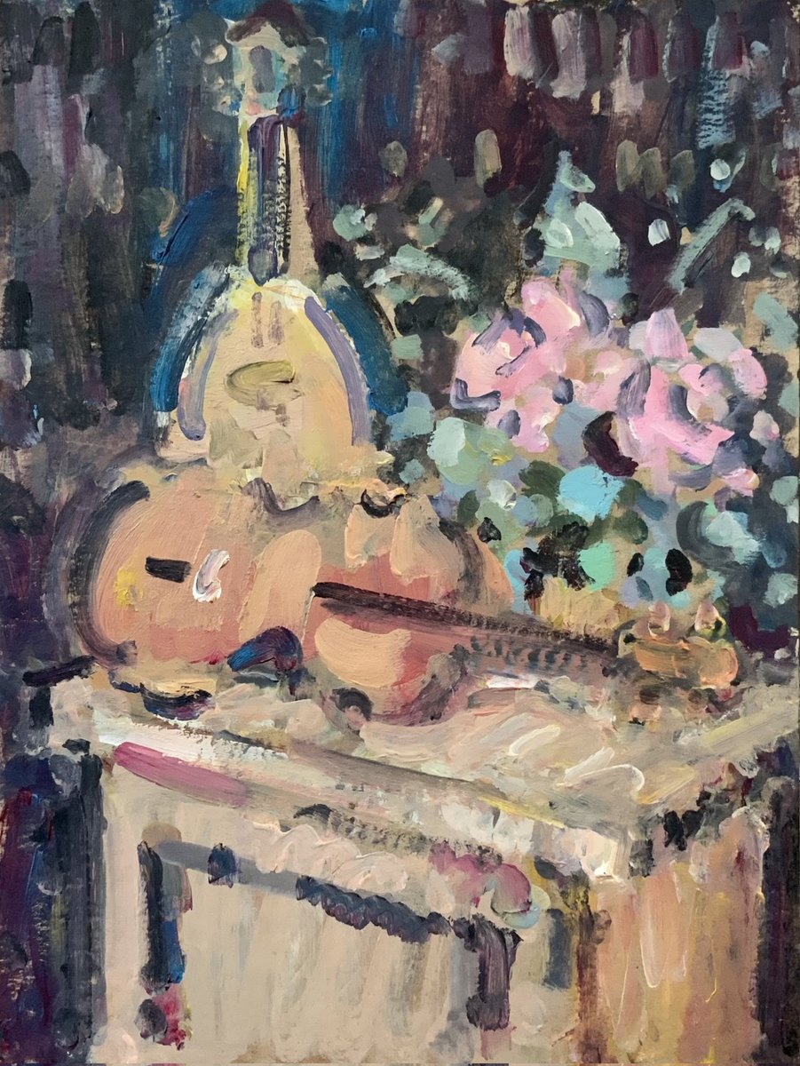 'Still Life with Stringed Instruments', one of my pieces currently at the Roger Billcliffe Gallery awaiting the opening of 'Unframed' on the 1st of February. 

A spin on their well established 'Postcards' show, it will feature the work of over 80 artists, all displayed unframed.
