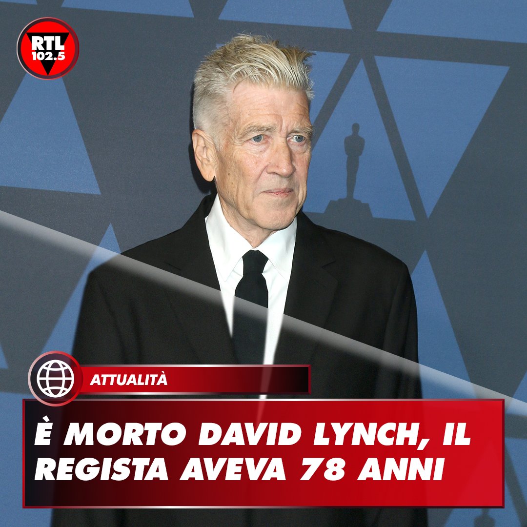 rtl1025's tweet photo. ⚫ #DavidLynch, visionario regista, è morto oggi a 78 anni. Ne danno notizia i familiari con un post sui social: "C’è un grande vuoto nel mondo ora che non è più con noi. Ma, come avrebbe detto lui, guardate la ciambella e non il buco" https://t.co/gDAhZ4gI6z