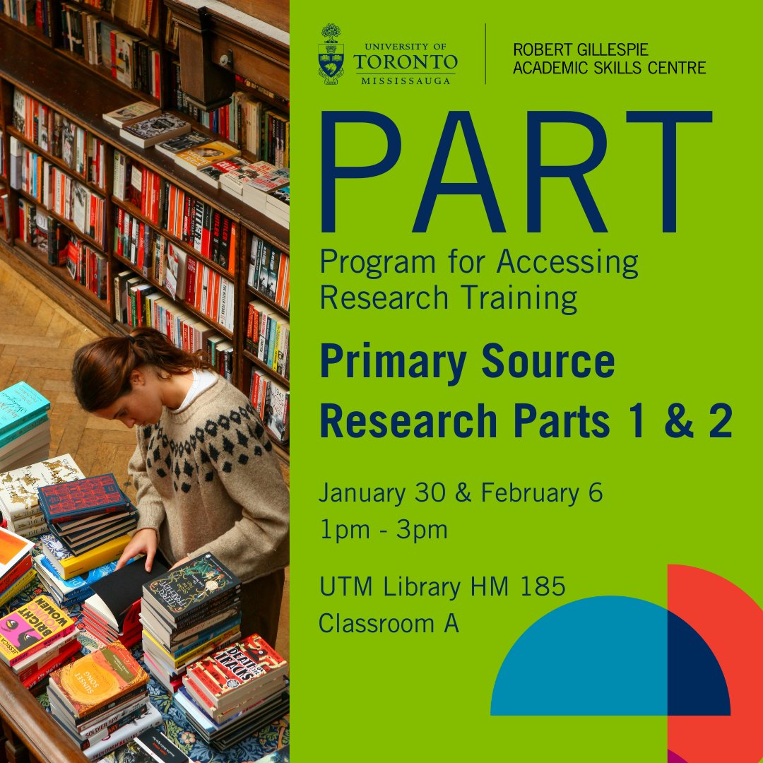 Interested in research, #uoftmississauga? 👩‍💻📝🔍

Join the Primary Source Research Modules to explore primary resources on your chosen topic and master search strategies!

Register at uoft.me/PART

@utmcareercentre @utmlibrary @myutmsu @uoftmississauga
