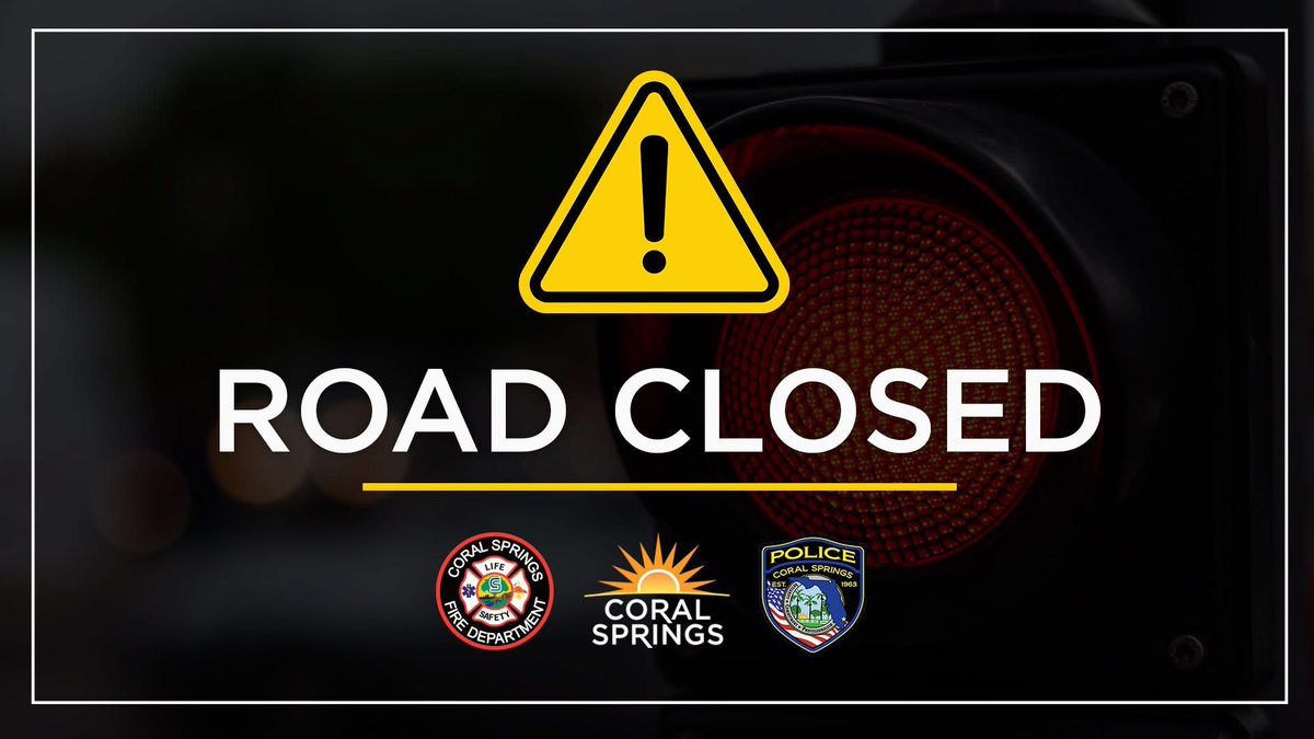 **ROAD CLOSURE** All eastbound and westbound lanes at the intersection of Sample Rd and NW 85th Ave are closed due to a powerline down. Please avoid this area. We will provide updates as they become available.