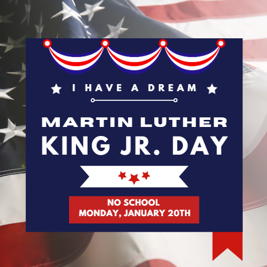 🚨 Reminder: No school on Monday, Jan. 20th, in observance of #MLKDay.

Take time to reflect on Dr. King's legacy of leadership, equality, and service. See you back on Tuesday, Jan. 21st! 🦉💙

#WYWLA #LeadershipInAction