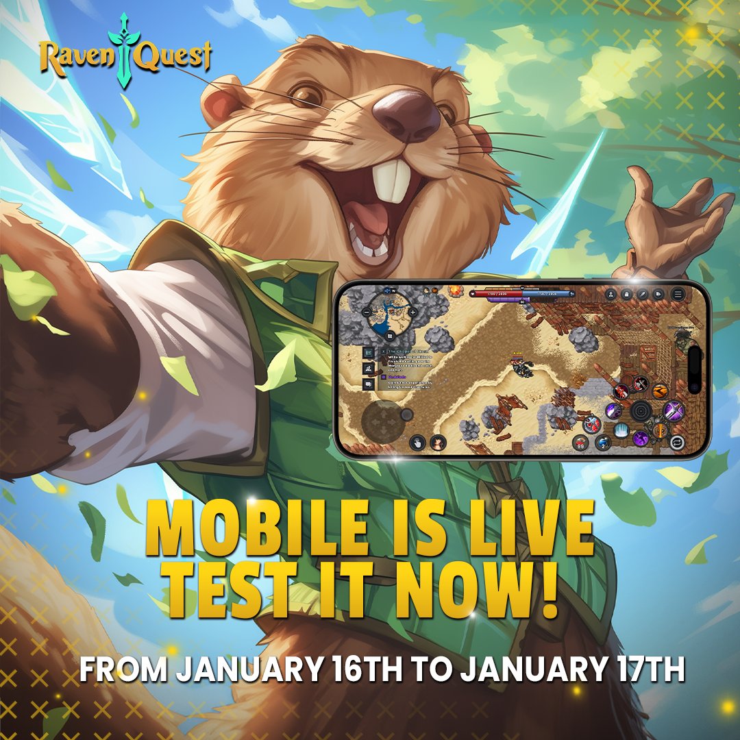 RavenQuestGame's tweet image. RavenQuest Mobile Playtest Is Online 🔥
For the first time, you’ll be able to play RavenQuest from anywhere! Be part of this journey and help shape the mobile version!
Want to know how to download it? Check out the instructions in the thread below!
👉This is a compatibility…