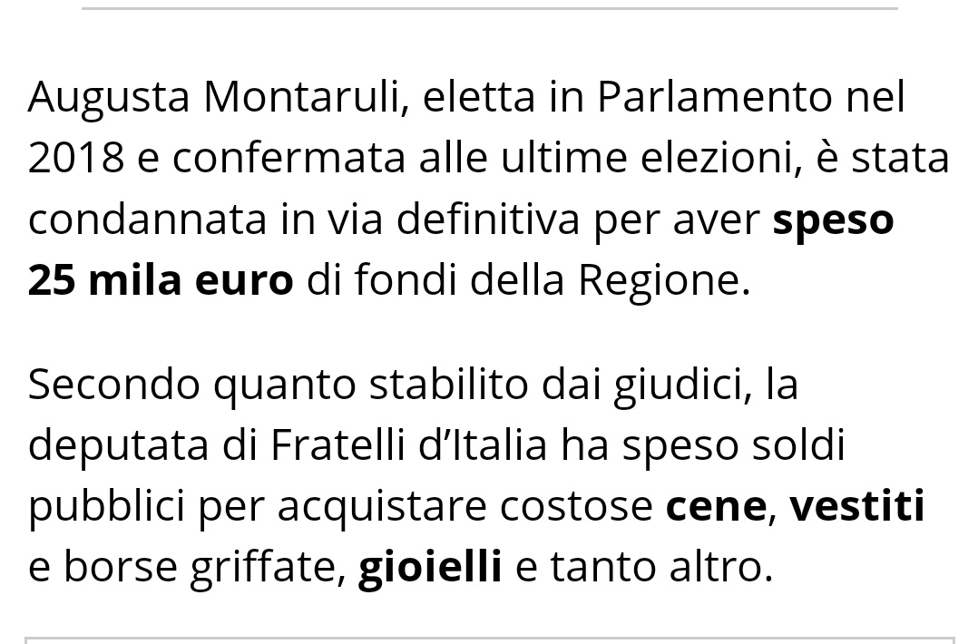 IdaNapolitano5's tweet photo. Prima #rubano poi #frignano
#Montarulli condannata! Per spese pazze con i fondi della regione,25 Mila € per borse griffate,gioielli,vestiti e tanto altro https://t.co/SGaAXzVfmF