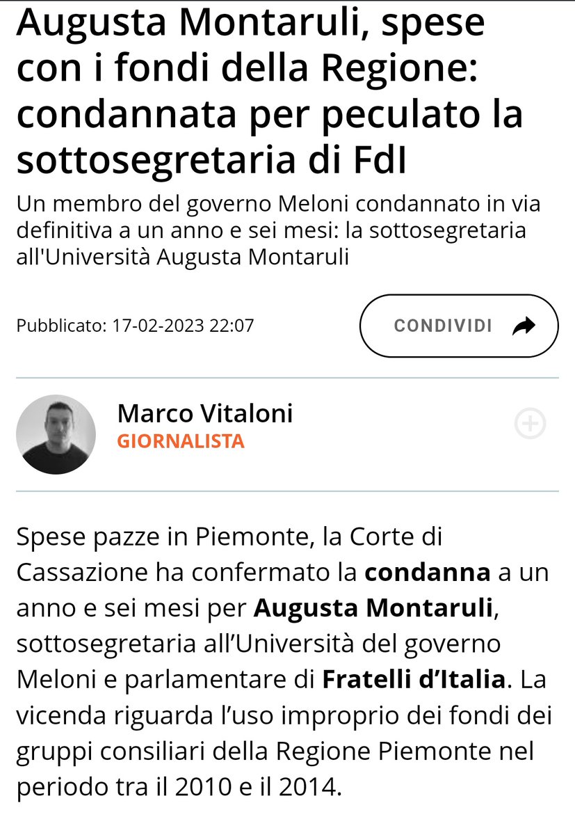 IdaNapolitano5's tweet photo. Prima #rubano poi #frignano
#Montarulli condannata! Per spese pazze con i fondi della regione,25 Mila € per borse griffate,gioielli,vestiti e tanto altro https://t.co/SGaAXzVfmF
