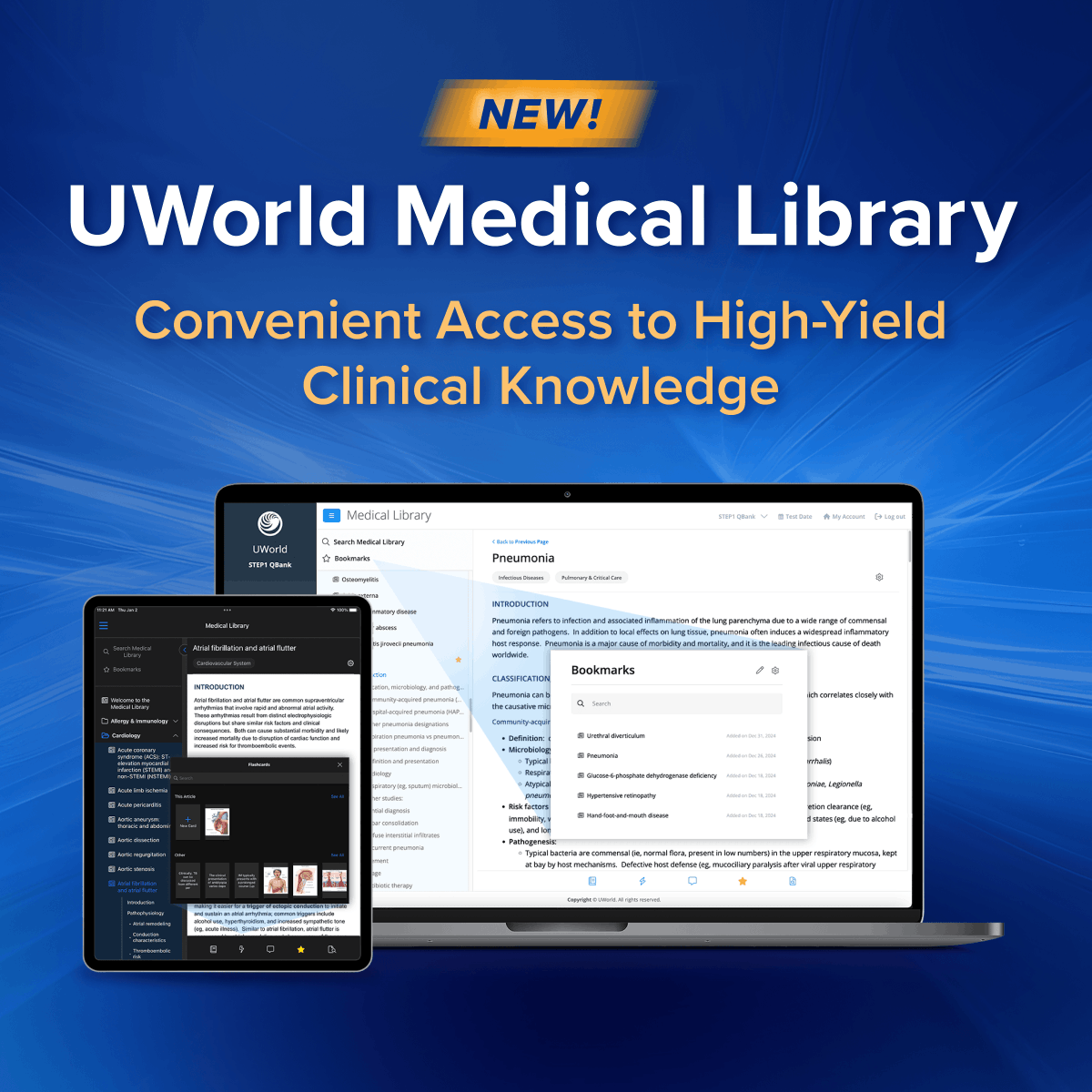 UWorldMedical's tweet photo. We’re thrilled to introduce the new UWorld Medical Library, featuring 500+ up-to-date, peer-reviewed articles for medical students and physicians!

Get Started: https://t.co/wt7kEoSrZv

#USMLEPrep #COMLEXPrep #ABIMPrep #ABFMPrep #MedicalLibrary #FutureDoctor #UWorldMedical https://t.co/RHVtDo6O9L