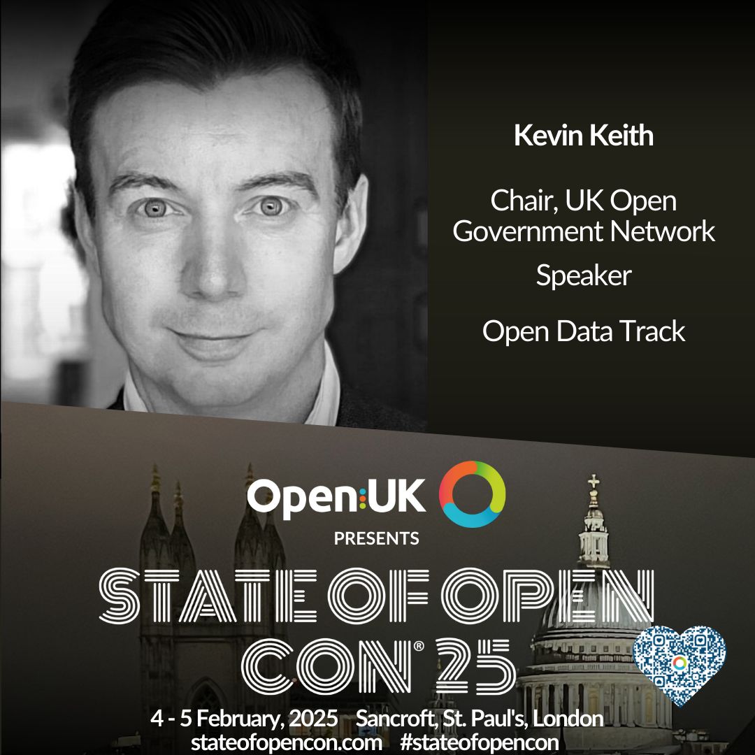 State of Open Con 25 speaker <a href="/KevKeith/">Kevin Keith</a> of <a href="/OpenGovUK/">UK Open Gov Network</a> will be in our SOOCon25 Open Data track! 🎤 Join to hear about Opening Up Government . 💡🌐 📆 Check out the full schedule on 4 and 5 February in London. Get your ticket now, stateofopencon.com 
#opensource  #opendata