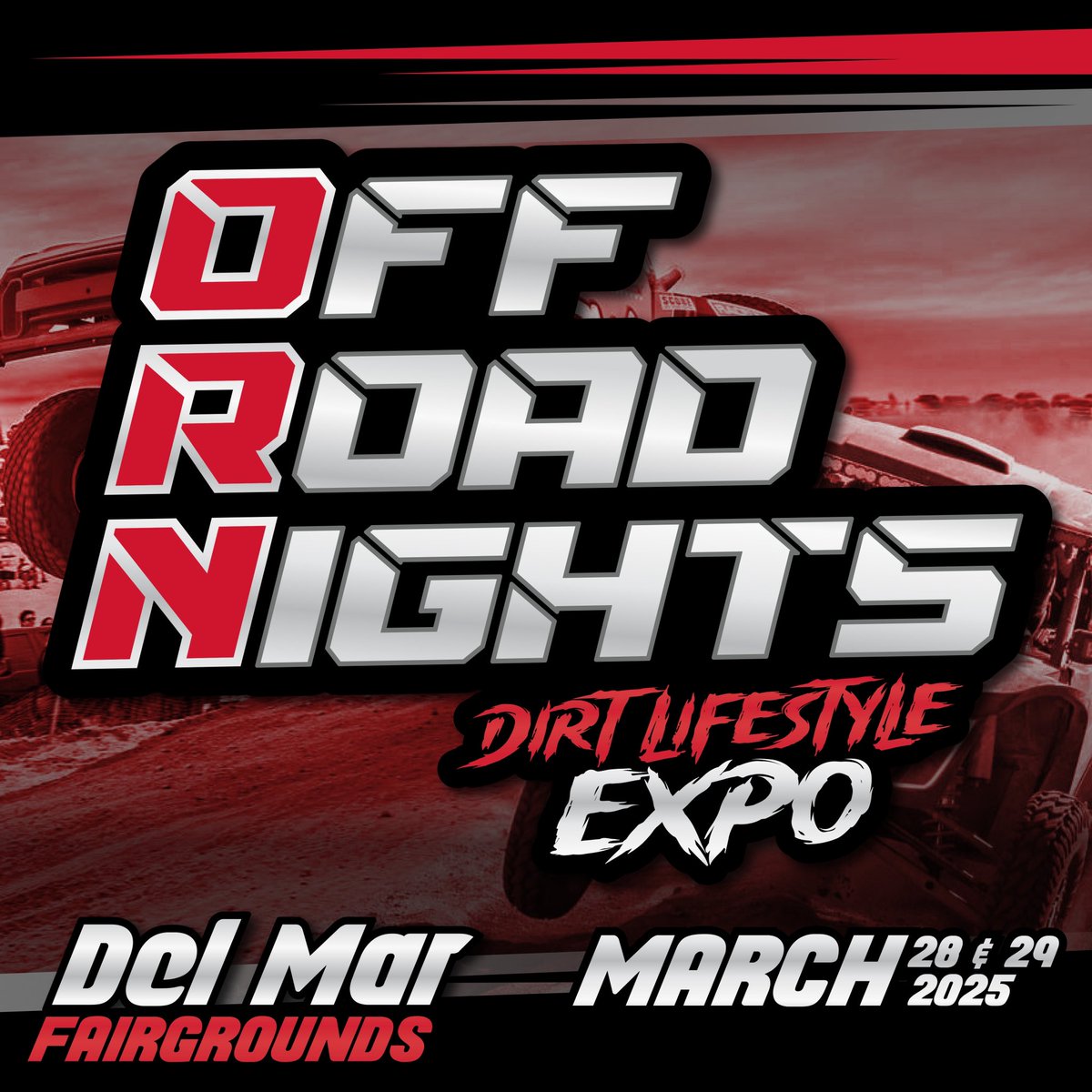 ORNscene's tweet image. The OFF ROAD NIGHTS Dirt Lifestyle Expo returns to the Del Mar Fairgrounds for 2 days with an “All New” indoor venue.
Exhibitor Registration is now open! Contact us to get your brand involved with the Largest Off Road Show in San Diego. 
Email me for more info @ ratsult@gmail.com