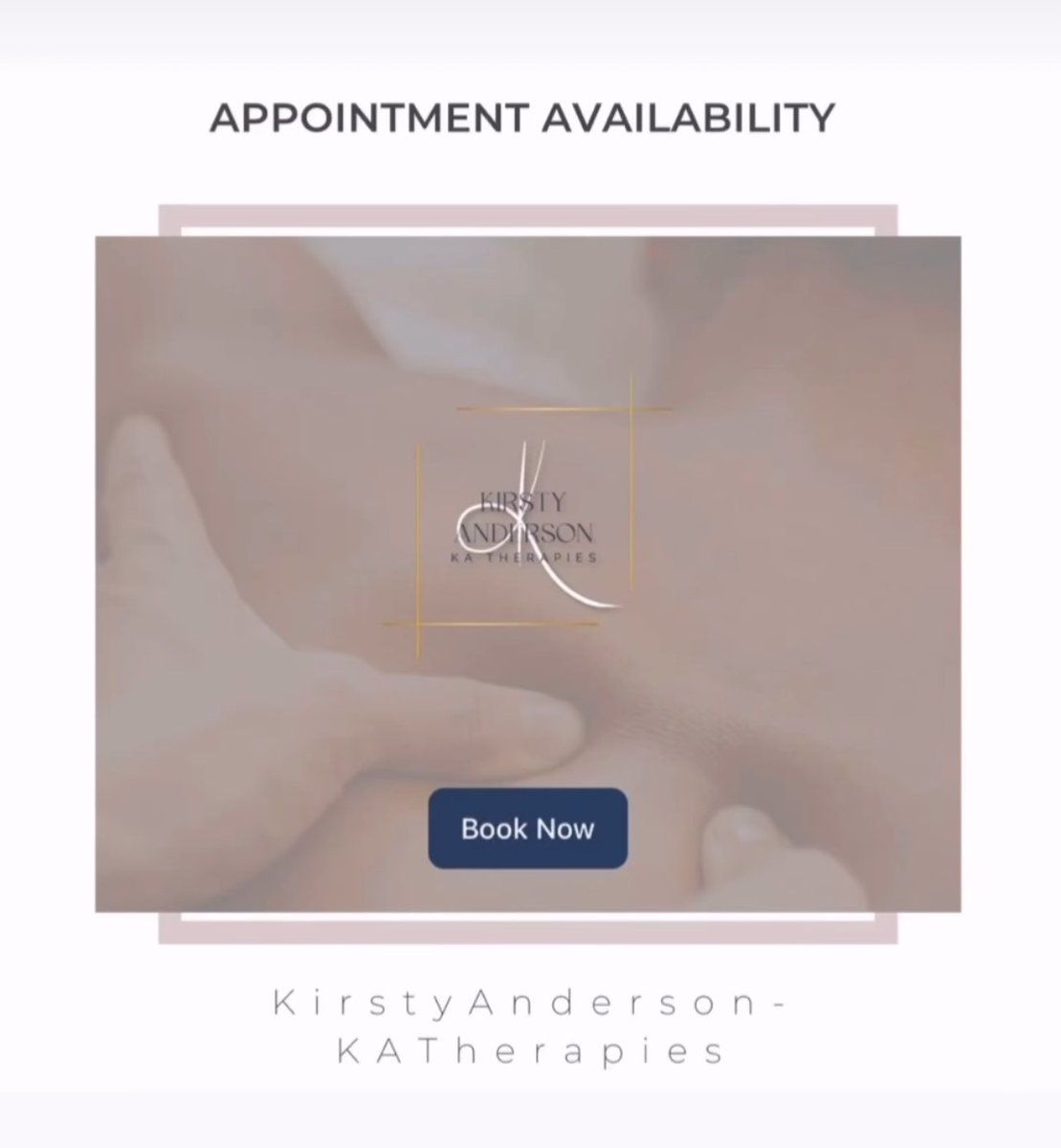 KA_Therapies's tweet photo. Remaining Availability for January 🙌🏽

Wednesday 22/01 3pm 

Friday 24/01 12pm 1pm 

Saturday 25/01 10am 11am 1pm 

Tuesday 28/01 12pm 2pm 3pm 4pm

Thursday 30/01 2pm 3pm 4pm

Friday 31/01 11am 12pm 1pm 

Click the Link to Book 👇🏼

https://t.co/UMaq6h2895 https://t.co/QkL7MLA4qJ