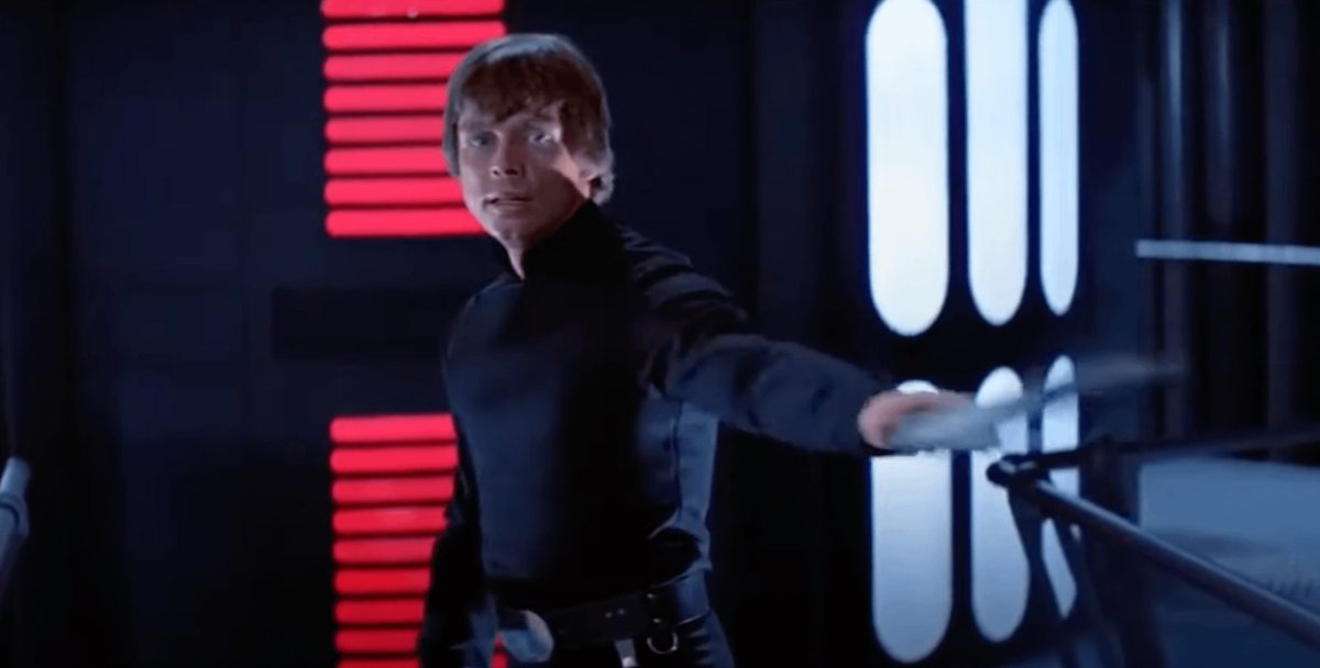 1776TSA's tweet image. There was a lot in that sequence that echoed Return of the Jedi. Jod went through the bits of the roles of Palpatine, Vader, and Luke Skywalker all in one episode.  It was so clearly intentional. The way they all came out of the elevator to a dark room with red ambient lighting.…