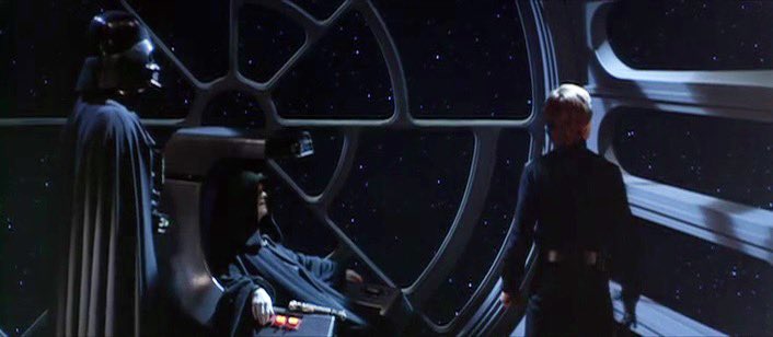 1776TSA's tweet image. There was a lot in that sequence that echoed Return of the Jedi. Jod went through the bits of the roles of Palpatine, Vader, and Luke Skywalker all in one episode.  It was so clearly intentional. The way they all came out of the elevator to a dark room with red ambient lighting.…