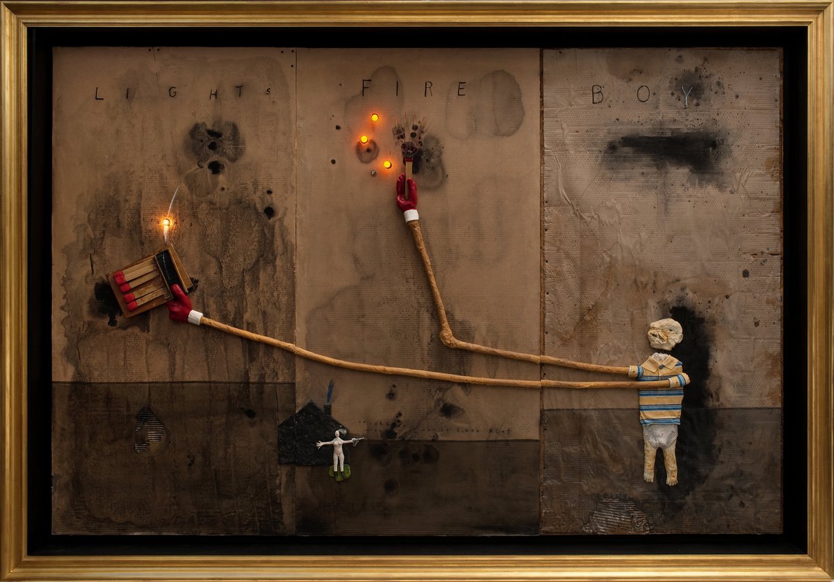 Puckmeat's tweet photo. Boy Lights Fire. David Lynch, 2010 https://t.co/4GhV3Knc6Y