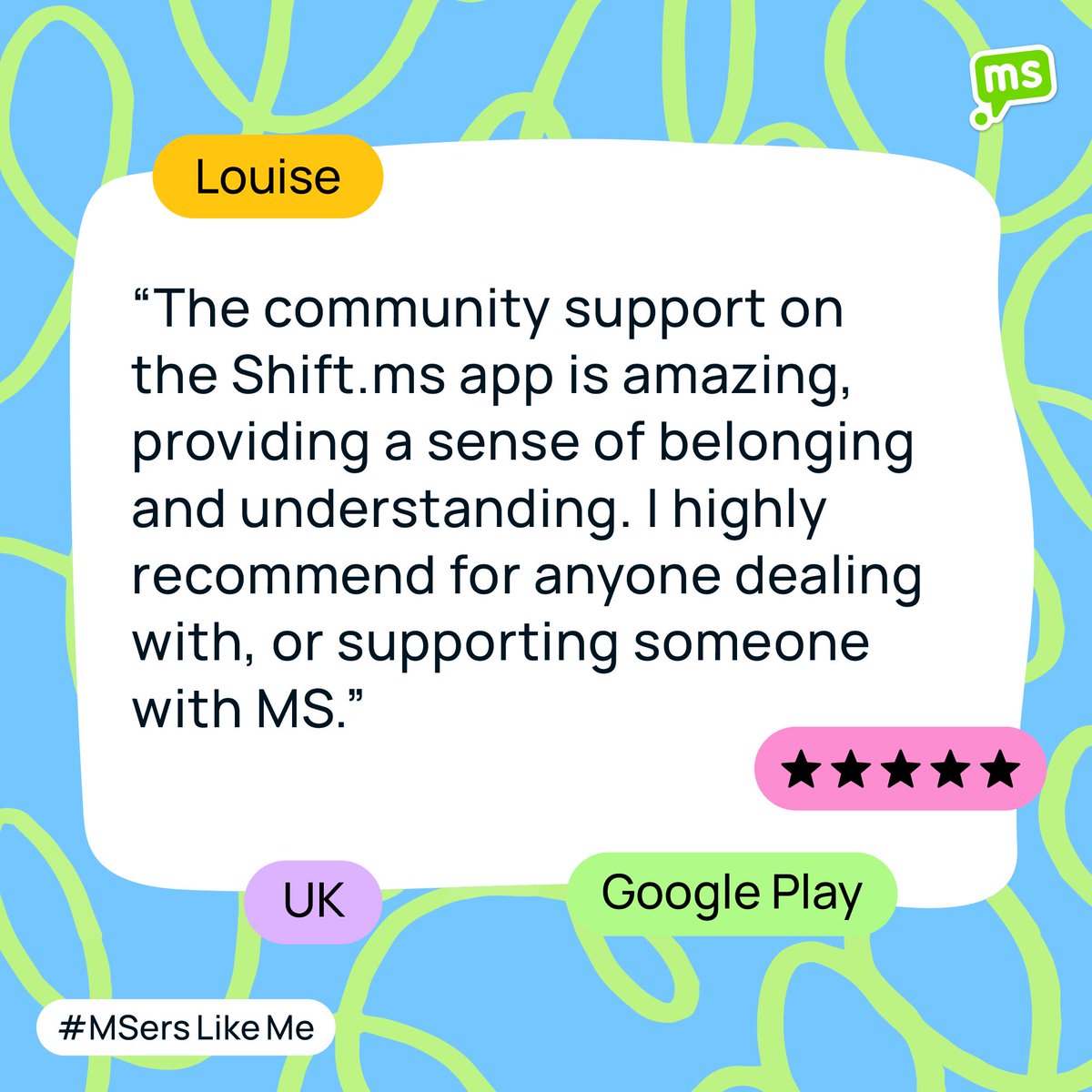 shiftms's tweet photo. We're not one for tooting our own horn, but we think our app is pretty cool. If you're not interested in hearing our (slightly biased) opinion, our community have something to say about finding #MSersLikeMe. Swipe to see why the proof is in the pudding 👉 

#MS #MultipleSclerosis https://t.co/hpD1jofqOA