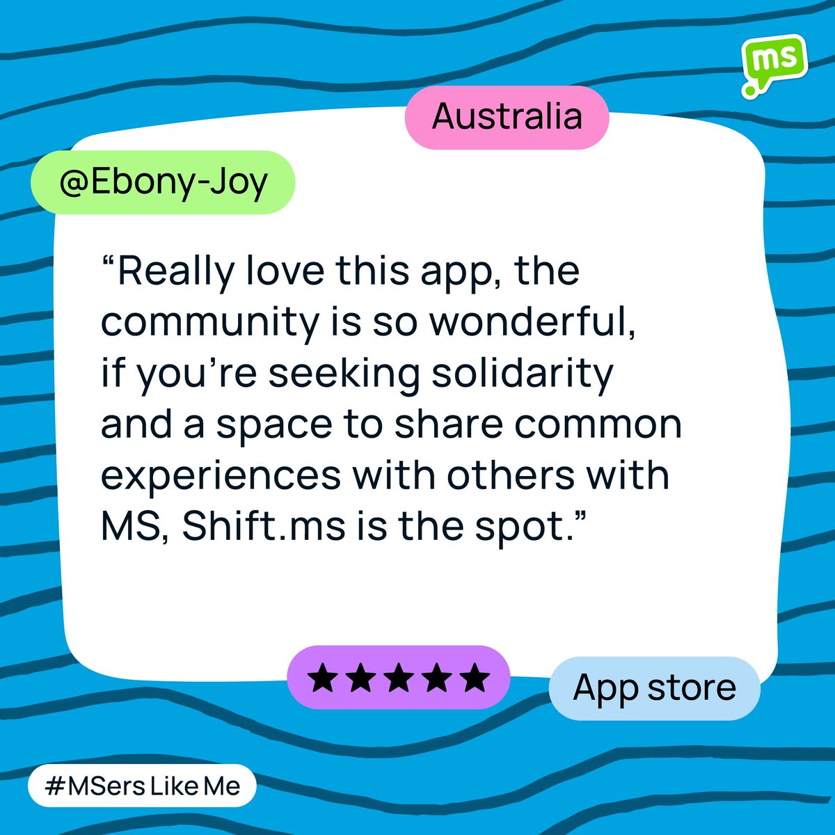 shiftms's tweet photo. We're not one for tooting our own horn, but we think our app is pretty cool. If you're not interested in hearing our (slightly biased) opinion, our community have something to say about finding #MSersLikeMe. Swipe to see why the proof is in the pudding 👉 

#MS #MultipleSclerosis https://t.co/hpD1jofqOA