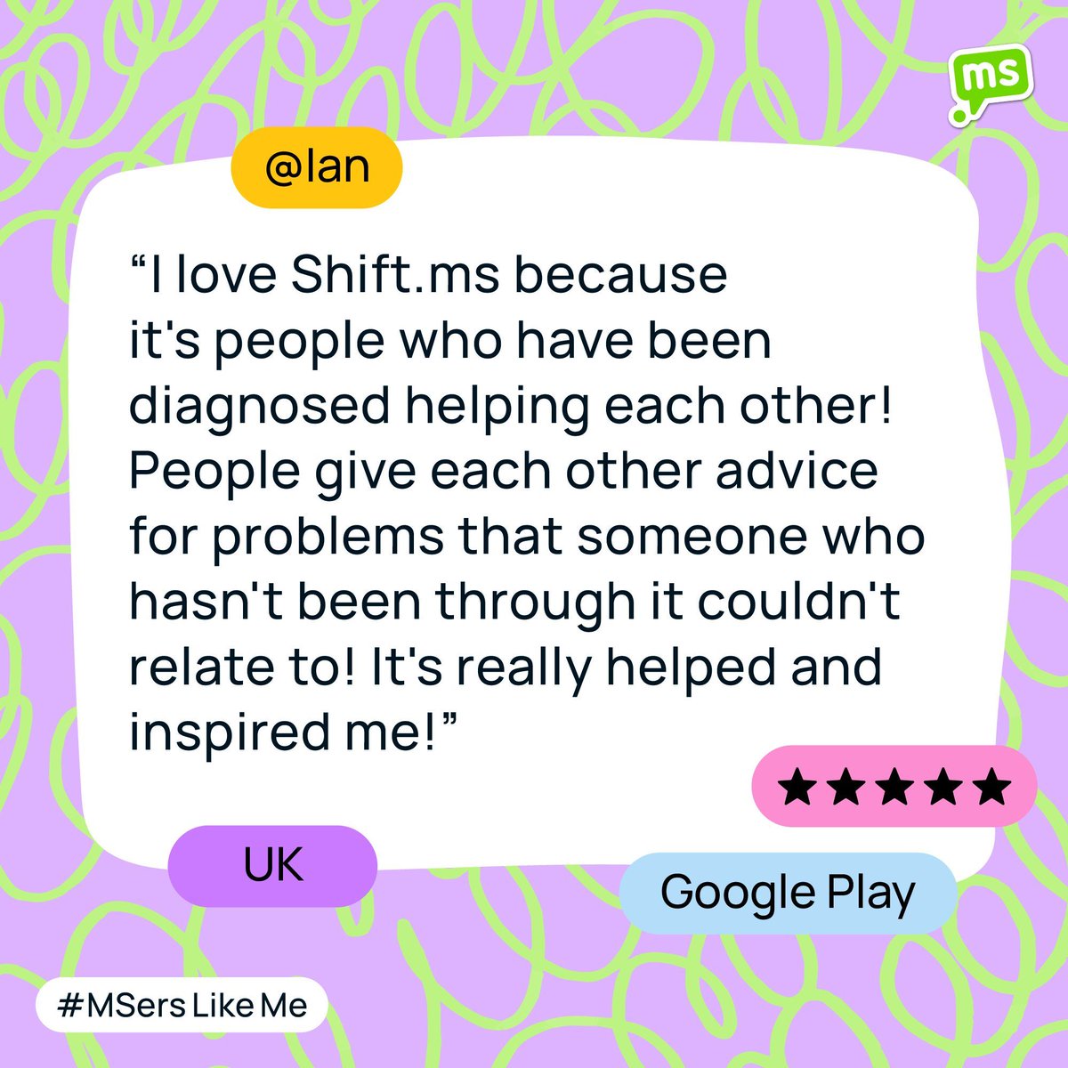 shiftms's tweet photo. We're not one for tooting our own horn, but we think our app is pretty cool. If you're not interested in hearing our (slightly biased) opinion, our community have something to say about finding #MSersLikeMe. Swipe to see why the proof is in the pudding 👉 

#MS #MultipleSclerosis https://t.co/hpD1jofqOA