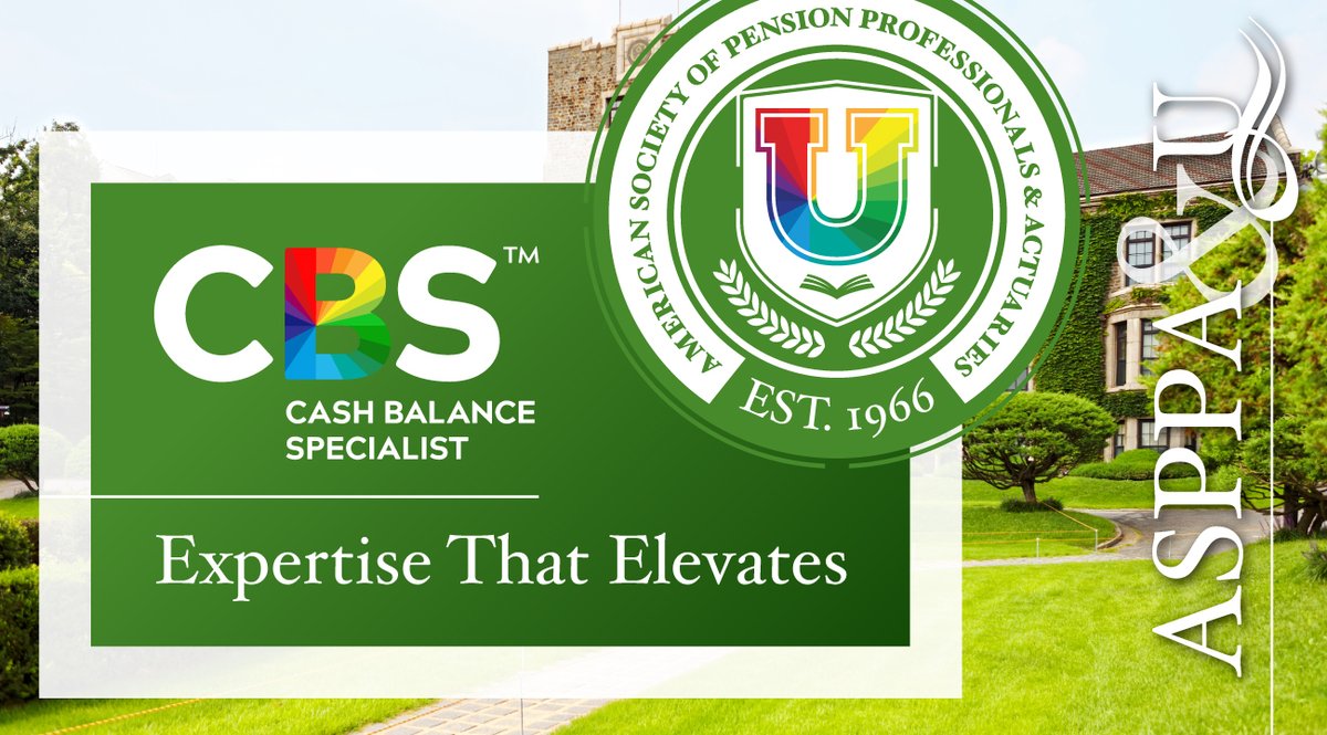 ASPPA's tweet photo. Unlock your potential with ASPPA's Cash Balance Specialist (CBS) credential! 

Gain in-depth expertise in cash balance plans &amp; elevate your career. 

Enroll now &amp; take the next step in mastering retirement plan solutions: https://t.co/Yqfo3qfuK2

#ASPPA #ProfessionalDevelopment https://t.co/C66GNgkkm2