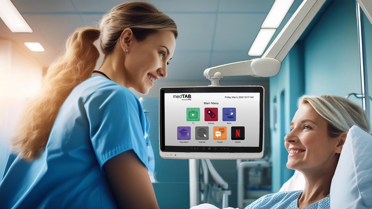 PDiTV's tweet photo. Patients and healthcare facilities are both reaping the rewards of personal arm TVs. Find out why 👉: https://t.co/OOb4QE2sT9

#patientengagement #patientexperience #healthcareentertainment #healthtech #digitalhealth #healthcareinnovation #smartTV #hospitaldesign https://t.co/xriT2YWoyy