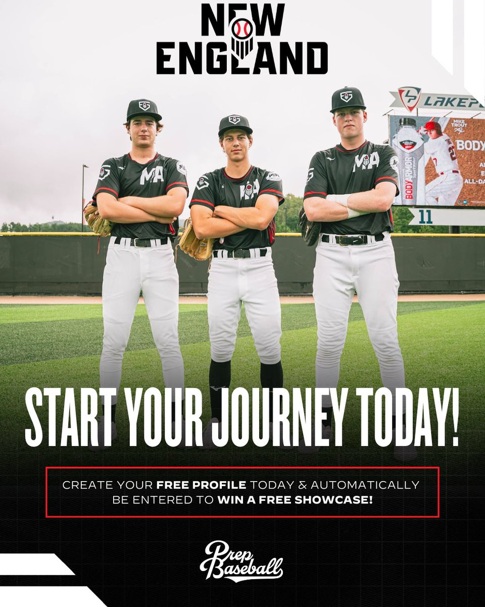 PBNewEngland's tweet image. Sign up for a 𝗙𝗥𝗘𝗘 𝗣𝗥𝗢𝗙𝗜𝗟𝗘 for a chance to win our weekly drawing! 👉 loom.ly/-3htll4

𝗨𝗣𝗖𝗢𝗠𝗜𝗡𝗚 𝗘𝗩𝗘𝗡𝗧𝗦 👉 loom.ly/IYiD9YM

@prepbaseball | @PB_Uncommitted