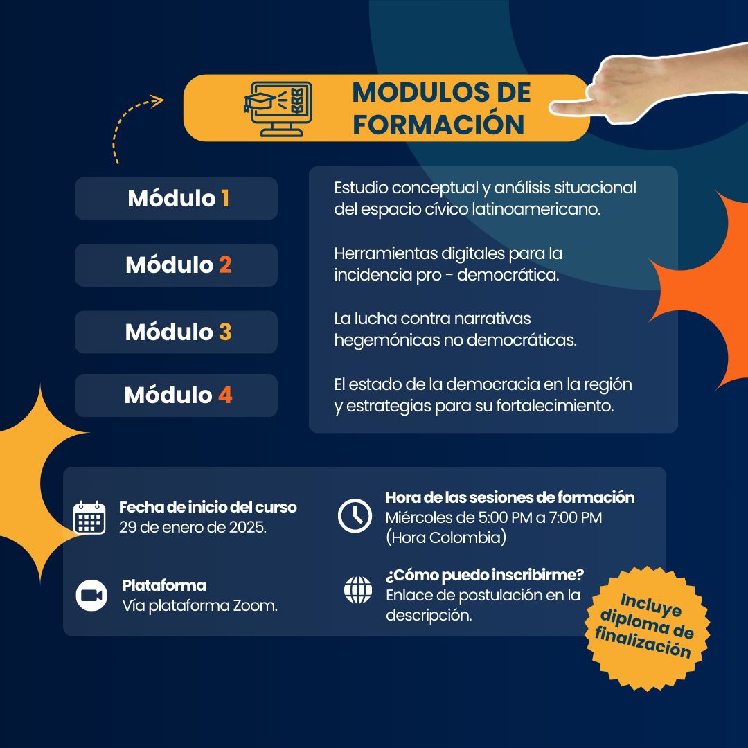 Foro Ciudadano de las Américas🌎 (@forociudadanosc) on Twitter photo 📢¡Únete al curso virtual "Mecanismos para la Incidencia Pro-Democrática en Latinoamérica" y aprende a generar cambios en tu comunidad! Además, obtén una certificación. 📃 ¡Inscríbete ya!
docs.google.com/.../1FAIpQLSdl… #cursogratis #incidencia #prodemocracia
<a href="/CECADEsv/">Centro de Capacitación y Promoción d la Democracia</a> 📢¡Únete al curso virtual "Mecanismos para la Incidencia Pro-Democrática en Latinoamérica" y aprende a generar cambios en tu comunidad! Además, obtén una certificación. 📃 ¡Inscríbete ya!
docs.google.com/.../1FAIpQLSdl… #cursogratis #incidencia #prodemocracia
<a href="/CECADEsv/">Centro de Capacitación y Promoción d la Democracia</a>