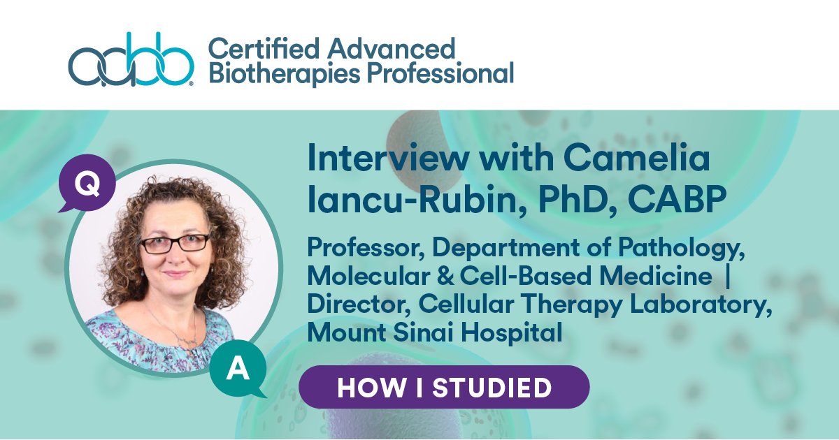 AABB's tweet photo. 🚀 Looking to grow in #biotherapies?

In a new interview, Camelia Iancu-Rubin, PhD, CABP, shares how she prepared for AABB’s CABP credential — and how it boosted her confidence and skills.

Learn how the #AABBcabp credential could empower your career: https://t.co/oHdU4F3dpZ https://t.co/9OK5VfdSpy