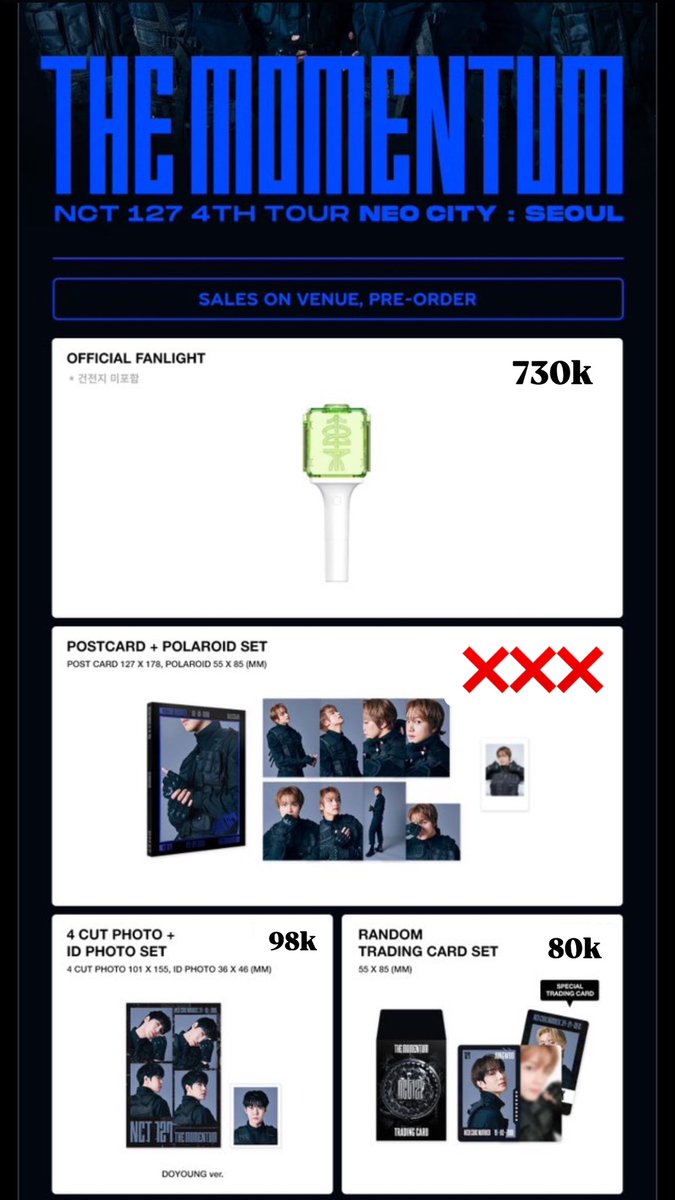 pawangnassar's tweet photo. Wts PO NCT 127 4TH TOUR ‘NEO CITY : SEOUL – THE MOMENTUM’ OFFICIAL MD merchandise 
⭐️Handcarry ship to you 30 January
⭐️Group WA
⭐️dom jakbar
⭐️bersih ina
⭐️🍊freeong
⏳18 January 14.00
- official NCT 127 lightstick fanlight v2  
💰730k
- 4 cut + ID Photo set 
💰 98k https://t.co/NEnlJQvxeQ