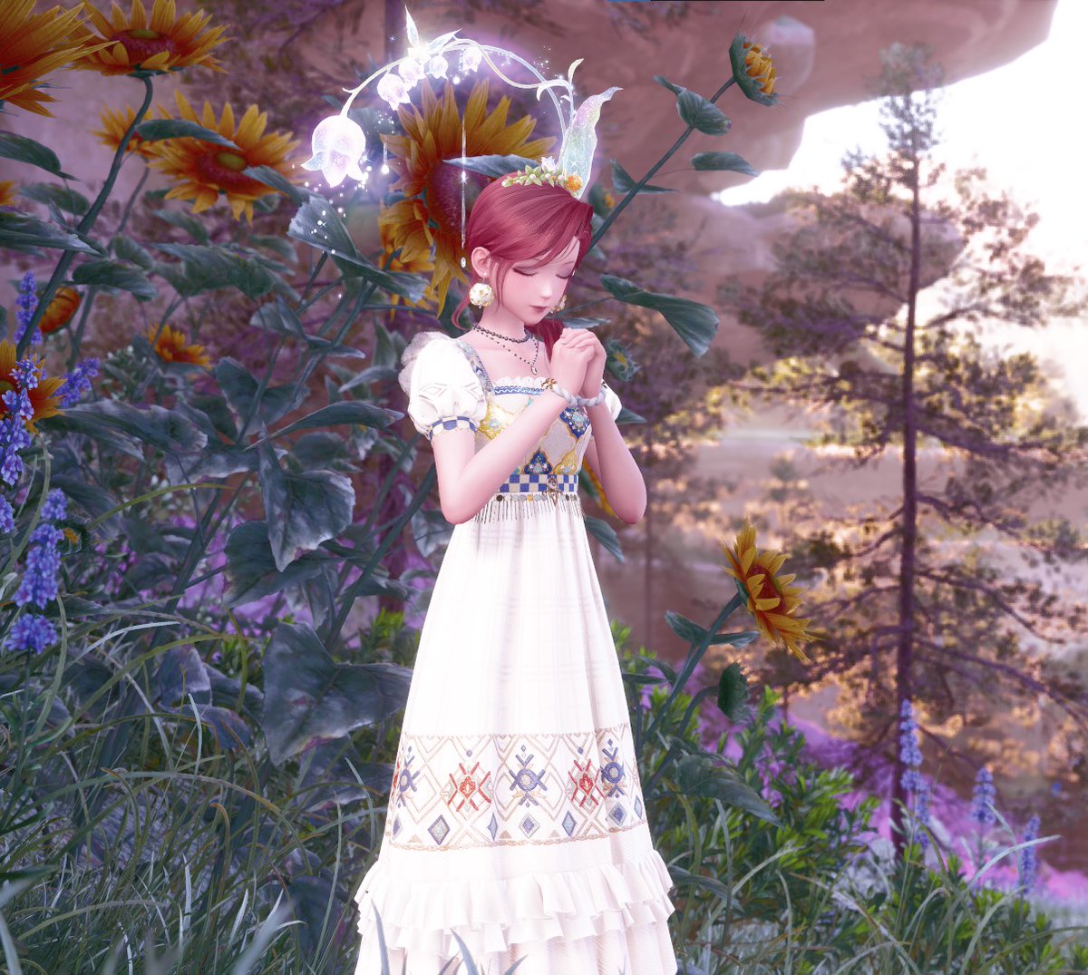 mizzicat's tweet photo. @LadyAmethystia I try to do a new outfit every day, so I wanted to challenge myself with this one. Every piece of this outfit (including make up) is available in game with no draws needed. Her Eureka is my new iridescent Rainbell, which suffered a little in the dressing room. https://t.co/miNWTMweTV