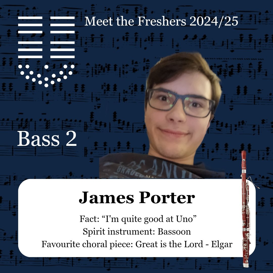 And last but not least, though certainly lowest, we have our bedazzling basses! Meet the carrot crunching Daniel, Strictly sashayer Oscar, defection dreaming Archie and Uno ace James. We're so excited for term two with our wonderful freshers - a lot's planned so keep an eye out!