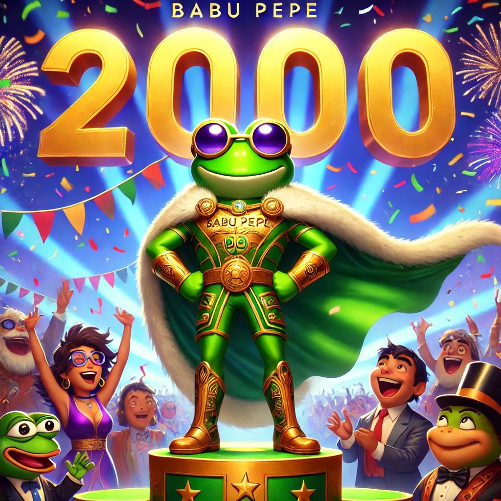 BabuPepeCrypto's tweet photo. 🐸 2,000 holders and counting!

Babu is just warming up...

$Babu $Pepe #CryptoNews https://t.co/Sy9iUm2JF4