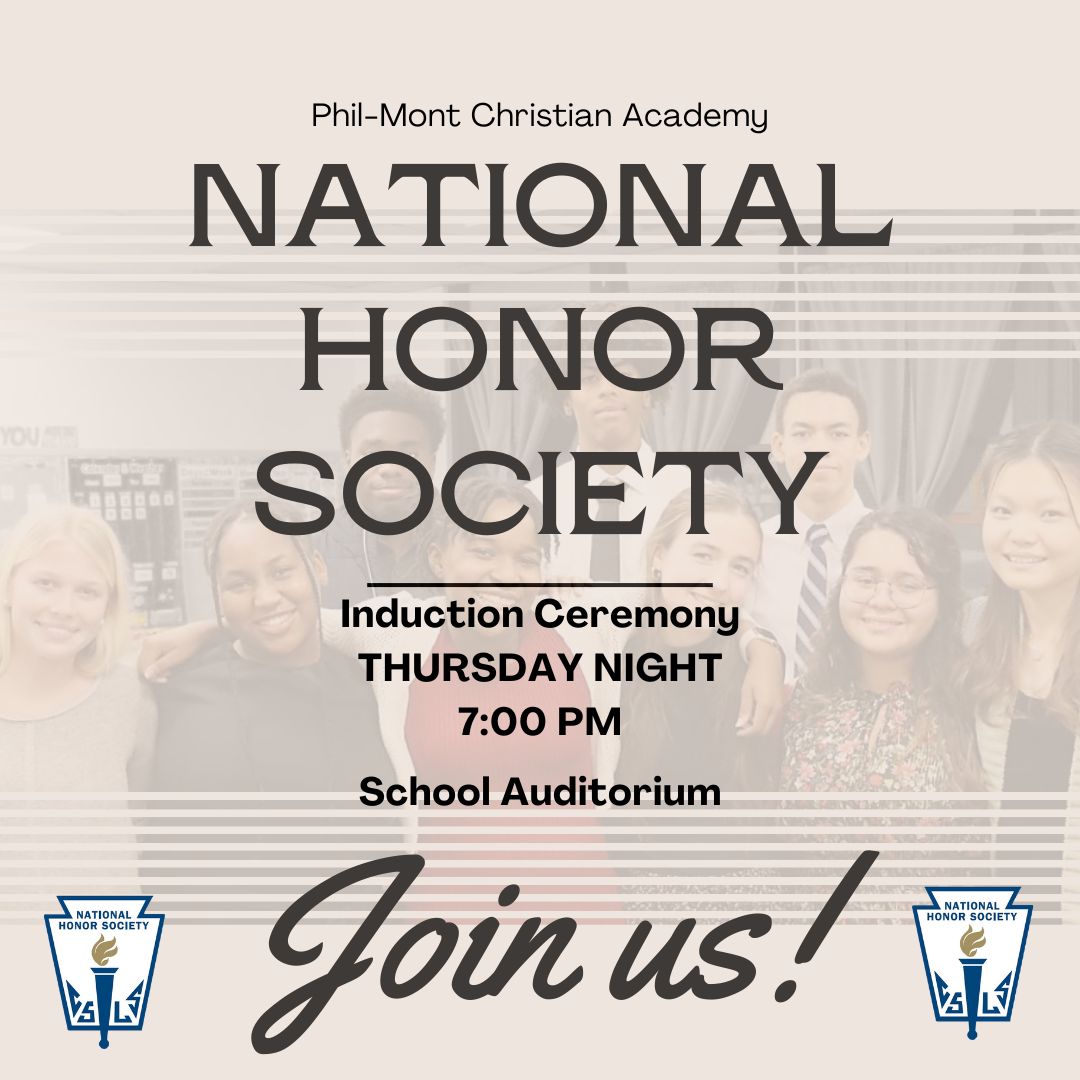 philmontca's tweet photo. Join us tonight at 7pm to celebrate those students who have excelled in Scholarship, Leadership, Service, and Character while striving, by God's grace, to be centered on Christ. The National Honor Society induction ceremony begins at 7:00 PM in the auditorium. #NHS https://t.co/NPHZIJaolC