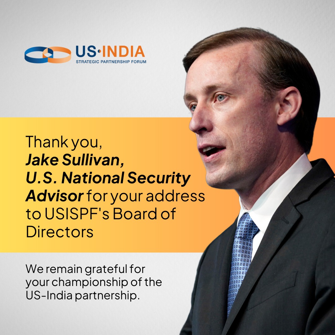 US-India Strategic Partnership Forum (@usispforum) on Twitter photo USISPF extends its sincere gratitude to <a href="/JakeSullivan46/">Jake Sullivan Archived</a>, the U.S. National Security Advisor (NSA), for his address to the Board of Directors at USISPF.
We appreciate his leadership and unwavering commitment to strengthening the U.S.-India 🇺🇸🇮🇳 strategic partnership.
We thank USISPF extends its sincere gratitude to <a href="/JakeSullivan46/">Jake Sullivan Archived</a>, the U.S. National Security Advisor (NSA), for his address to the Board of Directors at USISPF.
We appreciate his leadership and unwavering commitment to strengthening the U.S.-India 🇺🇸🇮🇳 strategic partnership.
We thank