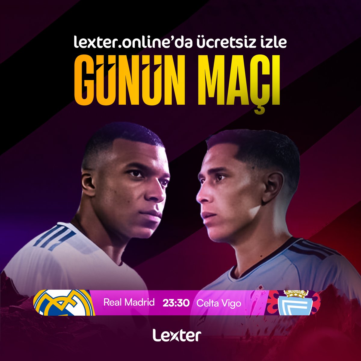 lextercanlimac's tweet photo. ✨ Lexter'la  Günün Maçı "Real Madrid - Celta Vigo" ✨  
⌛️TSİ 23:30⌛️

▶️ Lexter Giriş ➡️ https://t.co/LxyJz5BMxa ▶️

✨Canlı Maç İzlemenin Yeni Adresi✨
#RealMadrid  #ardagüler #HalaMadrid #canlimacizle #CANLI https://t.co/zFDPLJaTKz