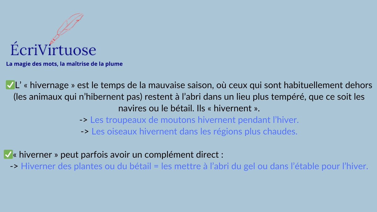 PerrinAude's tweet photo. Hello.
Hiberner ou hiverner ?
Vous cherchez à améliorer votre #écriture ?
 #Bêtalectrice et #correctricepro, je suis là pour vous aider😊.
https://t.co/kZXJ9Bvj89
Ou par mail : ecrivirtuose@gmail.com

Au plaisir !
#languefrançaise #linguistique #vocabulaire #expression https://t.co/8z1i1NQutB