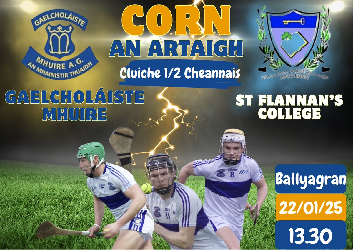 Beidh cluiche leath cheannais Chorn an Artaigh ar siúl ar an gCéadaoin seo 22/01/2025 i mBéal Átha Grean(Ballyagran) Co Luimní.