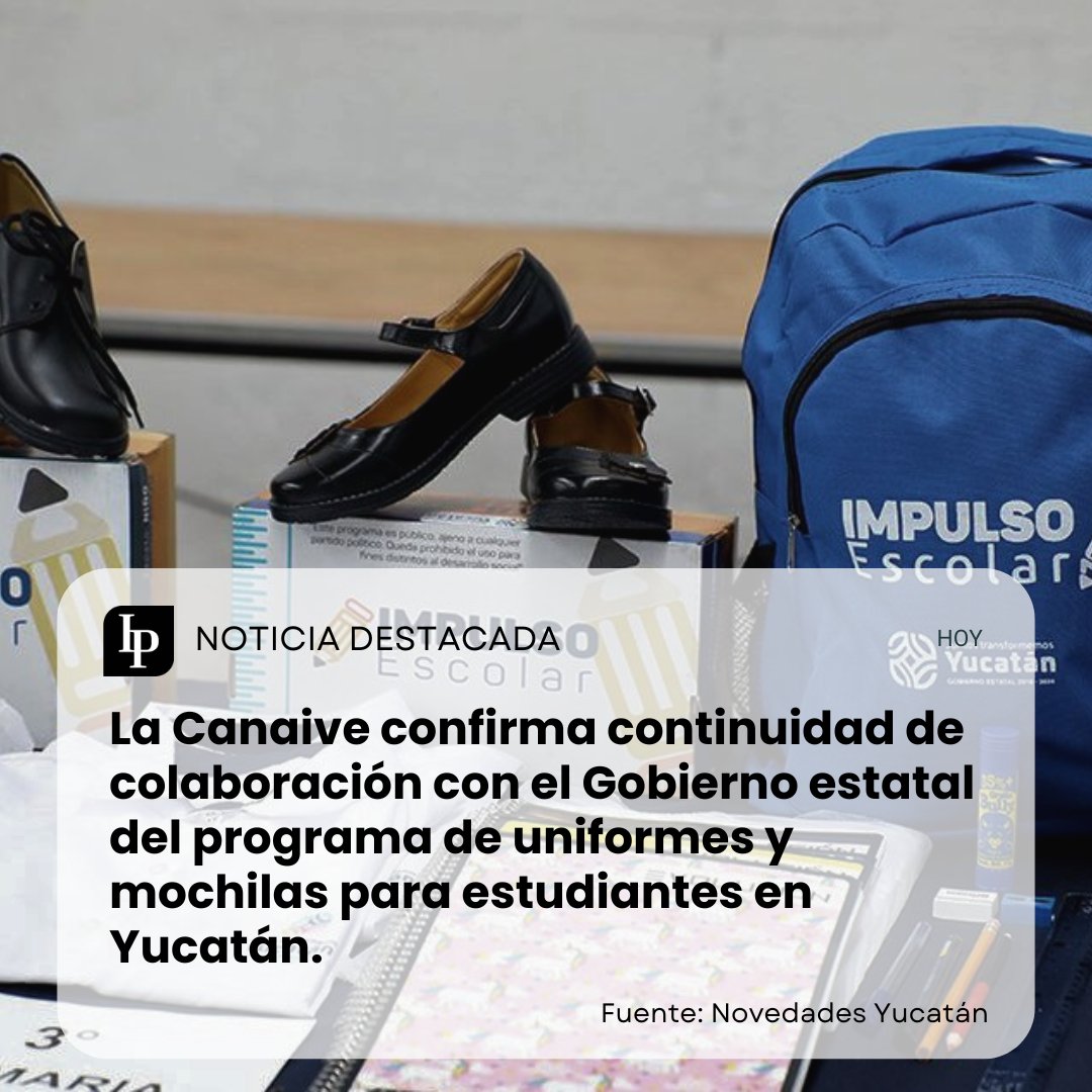 _INFOyPODER_'s tweet image. ⚪️ CONTINUARÁN #CANAIVE Y GOBIERNO DE YUCATÁN PROGRAMA DE #MOCHILAS Y #UNIFORMES🎒🧵
+