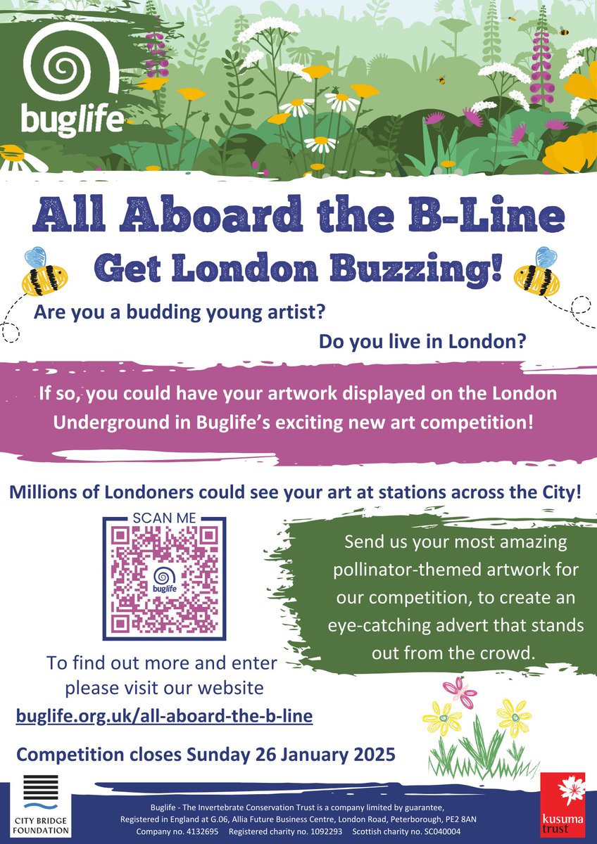 Calling all Kingston Uni artists for the 16+ category of <a href="/Buzz_dont_tweet/">Buglife</a> 's competition.  A chance to get your artwork on the London underground! buglife.org.uk/all-aboard-the… for full details. Deadline = 26th Jan. Please share <a href="/KingstonSchArt/">Kingston School of Art</a> <a href="/union_kingston/">Kingston Students' Union</a> <a href="/KingstonECE/">Kingston ECE</a> <a href="/kueducation/">Kingston Education</a>