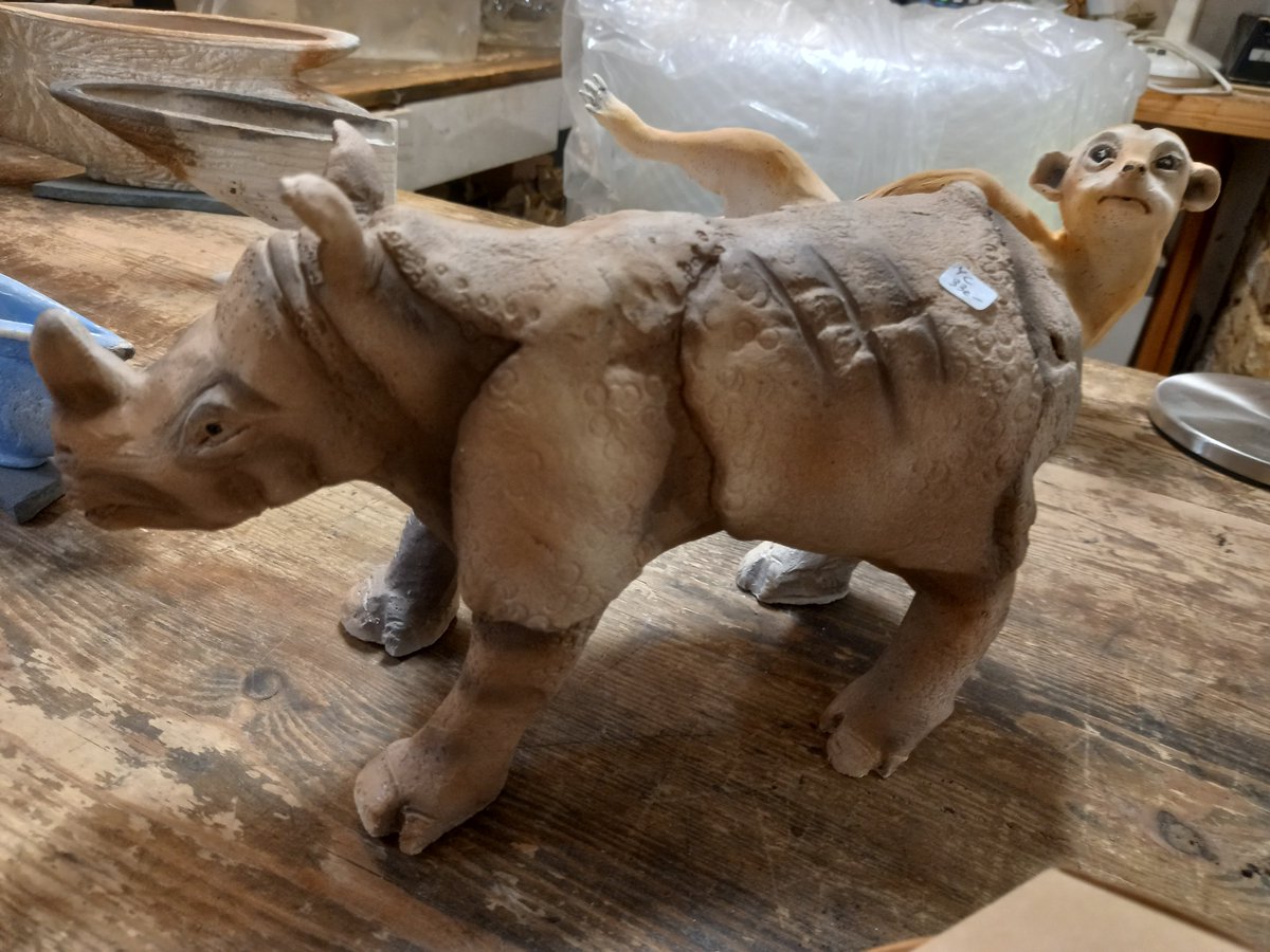 YvetteCobley's tweet photo. Indian rhino in ceramics...proudly displaying at Primavera Cambridge. @prima https://t.co/oJNgEpvfw9