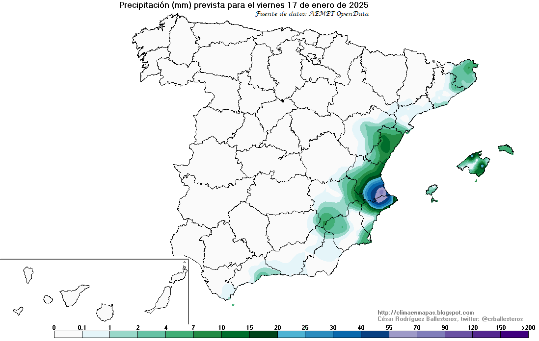 crballesteros's tweet photo. #ClimaEnMapas. Precipitación prevista para hoy y mañana, elaborada con la predicción horaria por municipios de #AemetOpenData
Más información en: https://t.co/Ybb01g4I18 https://t.co/uVa1cGAMle
