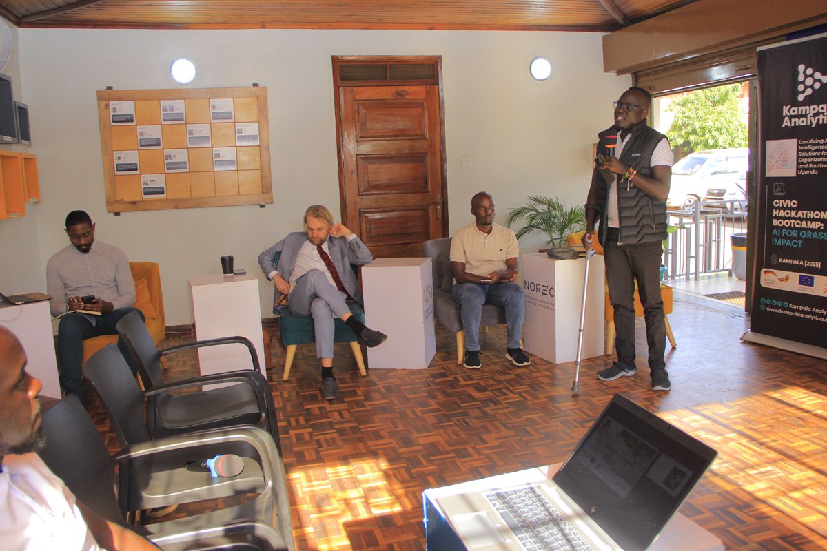 eyit_ug's tweet image. Day 1 of the Civic Hackathon and Bootcamp is complete!
Our EYIT Media App innovation has made it to the finalists&apos; list under the theme AI for Grassroots Impact. Honored to be part of this transformative journey with Kampala Analytica and other amazing teams!
#AIForImpact