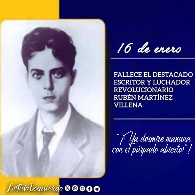 Villena murió un día como hoy (16/01/1934). Aplicó creadoramente en #Cuba las ideas de Marx y Lenin y fue clave para el primer <a href="/PartidoPCC/">Partido Comunista de Cuba</a> . #CubaViveEnSuHistoria, Villena vive en nosotros. #VillenaporSiempre