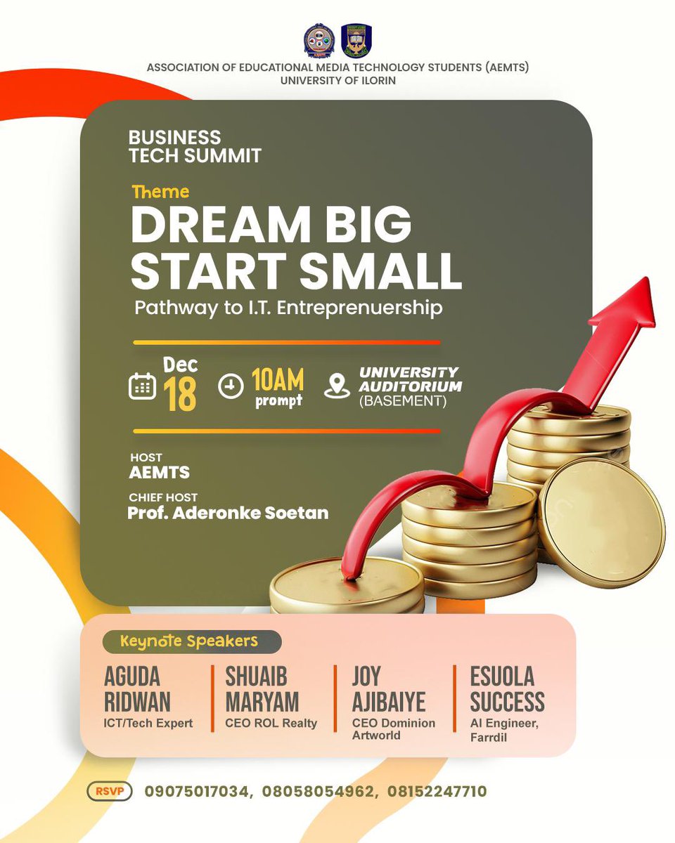 real1aguda's tweet photo. Last December, I had the incredible honor of being invited to speak at the Business Tech Summit hosted by the Association of Educational Media Technology Students @aemtsunilorin01 at the University of Ilorin, Nigeria. https://t.co/dmwSbfIiTD