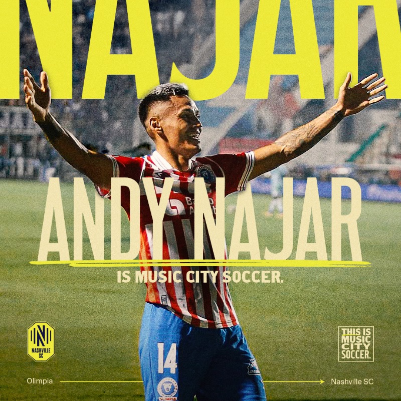 NashvilleSC's tweet photo. The newest Boy in Gold 🇭🇳 

Bienvenidos, Andy 🤝