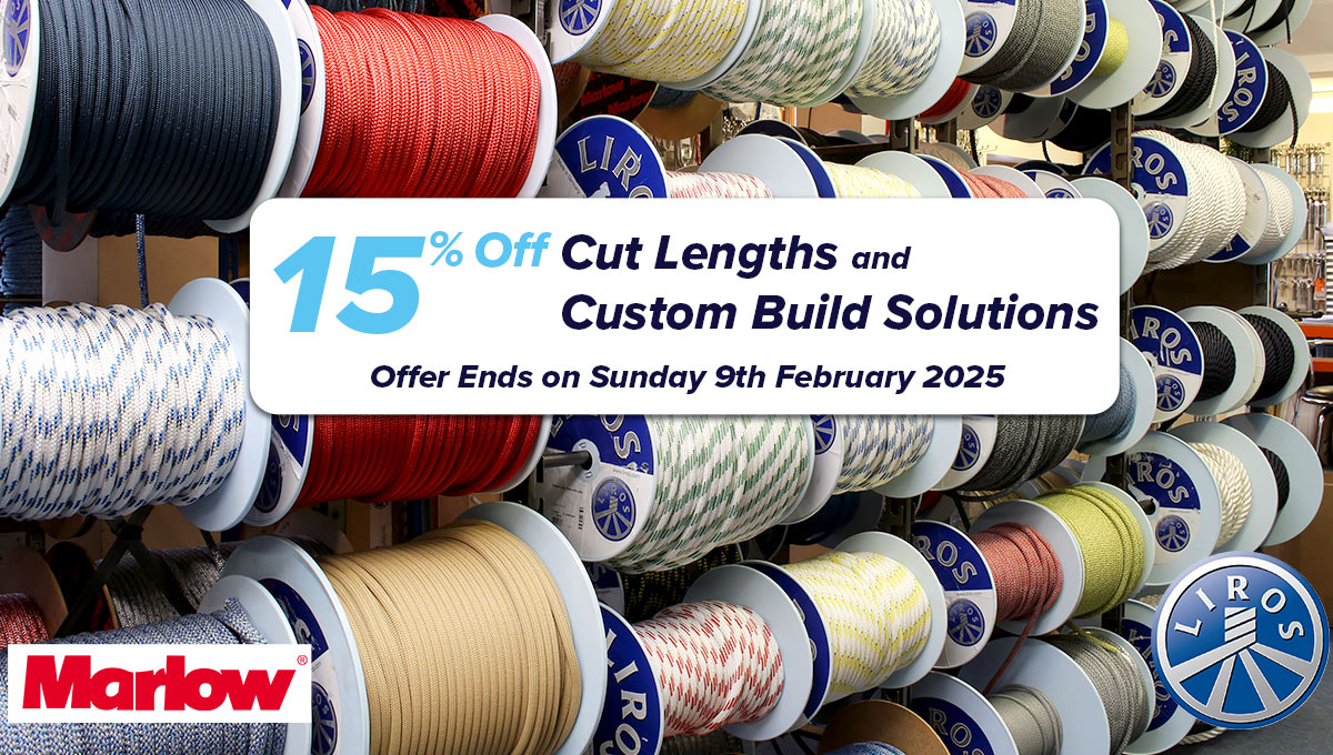 JimmyGreenShop's tweet photo. Sail into Savings! LIROS and Marlow Premium Rope Sale - 15% Discount on Cut Lengths and Custom Build Ropes for Mooring and Anchoring Lines, Cruising and Performance Running Rigging, Dyneema 12 Strand, and Dinghy Applications.  https://t.co/rYBTOOIi6j #SailingGear #RopeSale https://t.co/DsWkiSO7UP